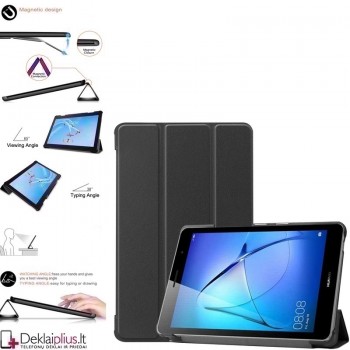 Dirbtinės odos atverčiamas dėklas - juodas (planšetėms Huawei Matepad T8 8.0)